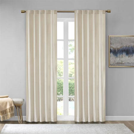 510 Design Ivory 100 Percent Polyester Velvet Window Panel - Set of 2 5DS40-0153